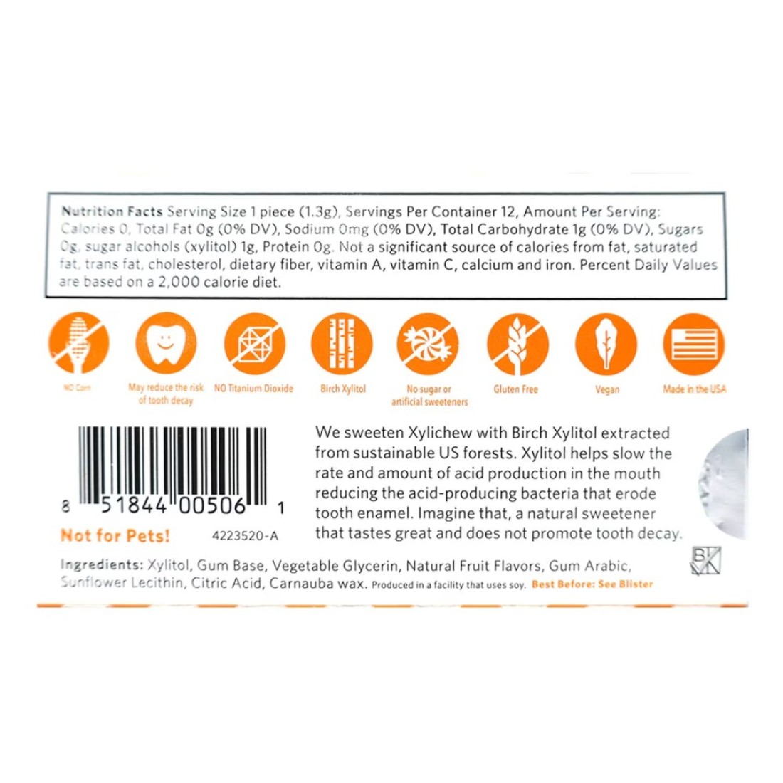 Xylichew Sugar Free Fruit Flower Chewing Gum 21g
