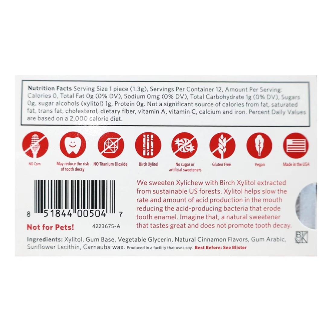Xylichew Cinnamon Counter Display Chewing Gum 21g