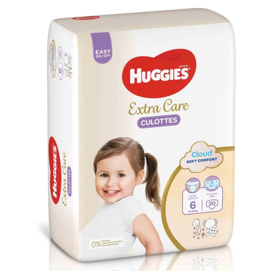 Huggies Extra Care Soft Cloud Culottes Baby Diaper Pants Size 6 15-25kg 30 Pants