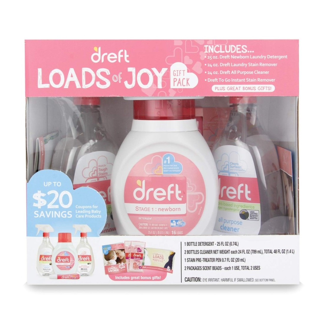 Baby Gifts Set by Dreft Baby and Mom Gift Set with Liquid Laundry Detergent Laundry Stain Remover Stain Remover Pen All Purpose Cleaner Spray Great for Baby Showers