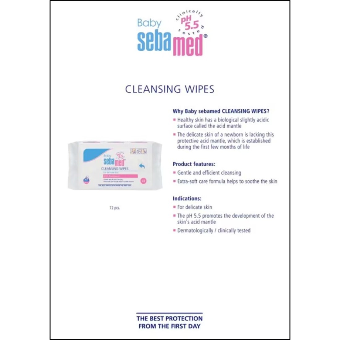 Sebamed Extra Soft Baby Cleaning Wipes White 72 Wipes Pack of 4