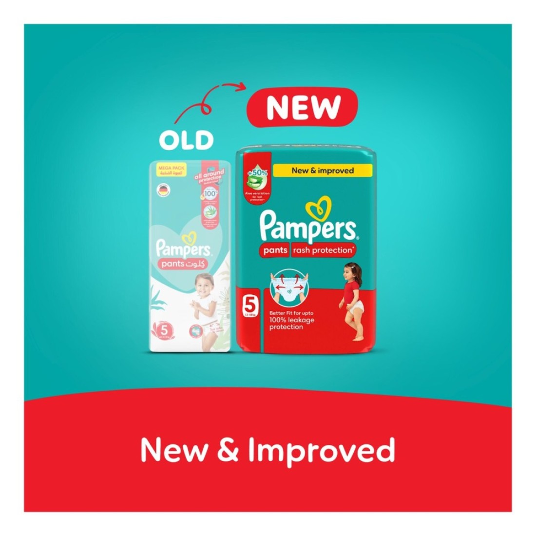 Pampers Rash Protection Diaper Pants with Aloe Vera Lotion Size 6 16kg+ Mega Pack 48 Pants