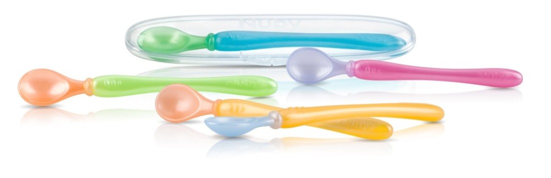 Nuby 3Pack Easy Go Spoons and Travel Case Colors May Vary 9 Months Plus