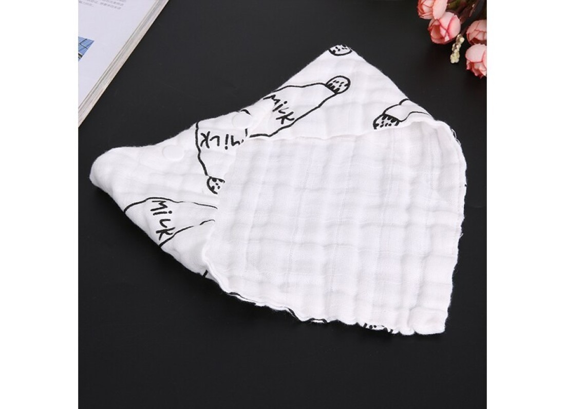 Eazy Kids - Muslin Bandana Bibs - Set of 3- Black &amp; White