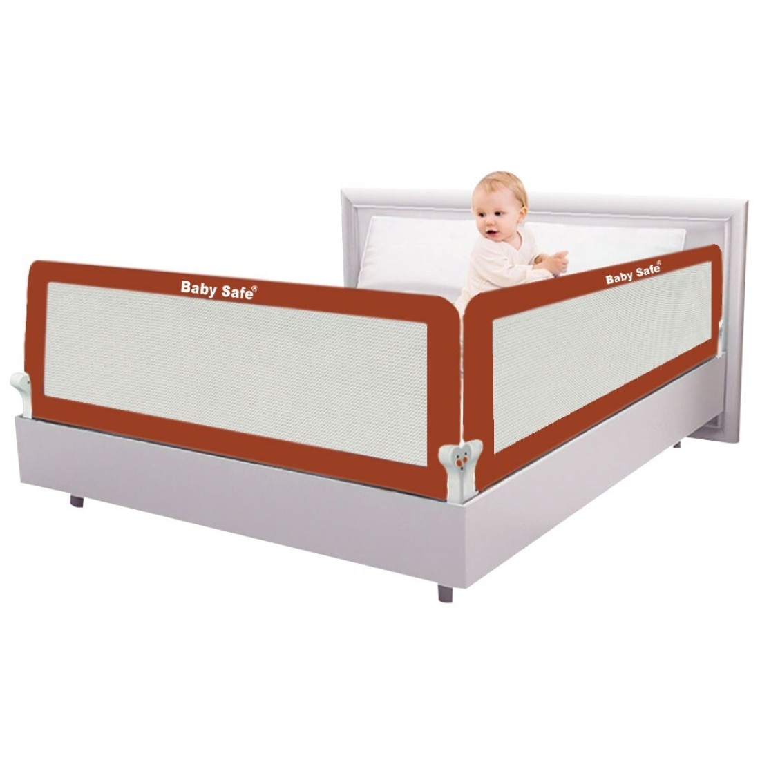 BabySafe - Safety Bed Rail XL - (150x42cm) Brown