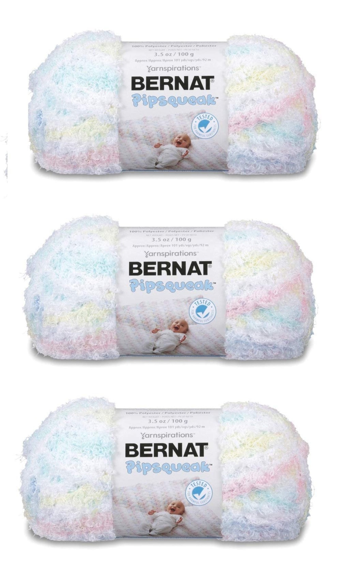 Bernat Pipsqueak Yarn 3Pack Baby Baby Print 16205959306