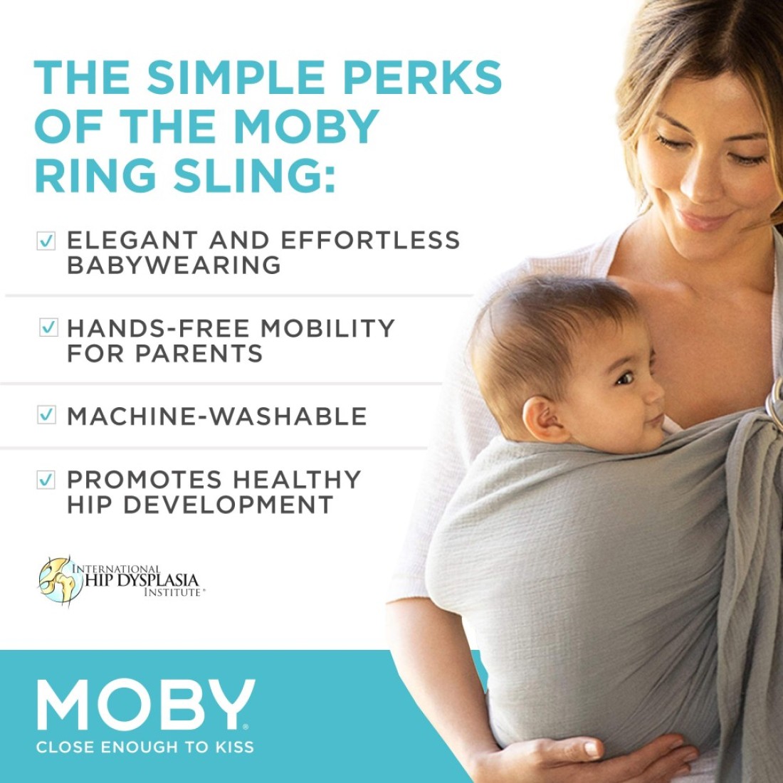 Moby Ring Sling Wrap Carrier HandsFree Versatile Support Wrap for Mothers Fathers and Caregivers Breathable Baby Wrap Carrier for Newborns Infants Toddlers Supports 830 lbs Pewter