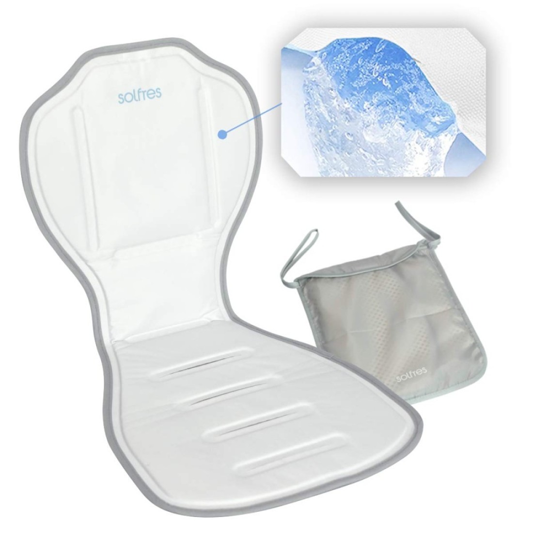 Solfres Hydro Gel Car Seat Cooler Mat for Baby No Refrigeration Needed Carseat and Stroller Cooling Pad Cushion Liner with Breathable 3D Mesh AntiSlip Back for Kids Toddlers 1248 Months