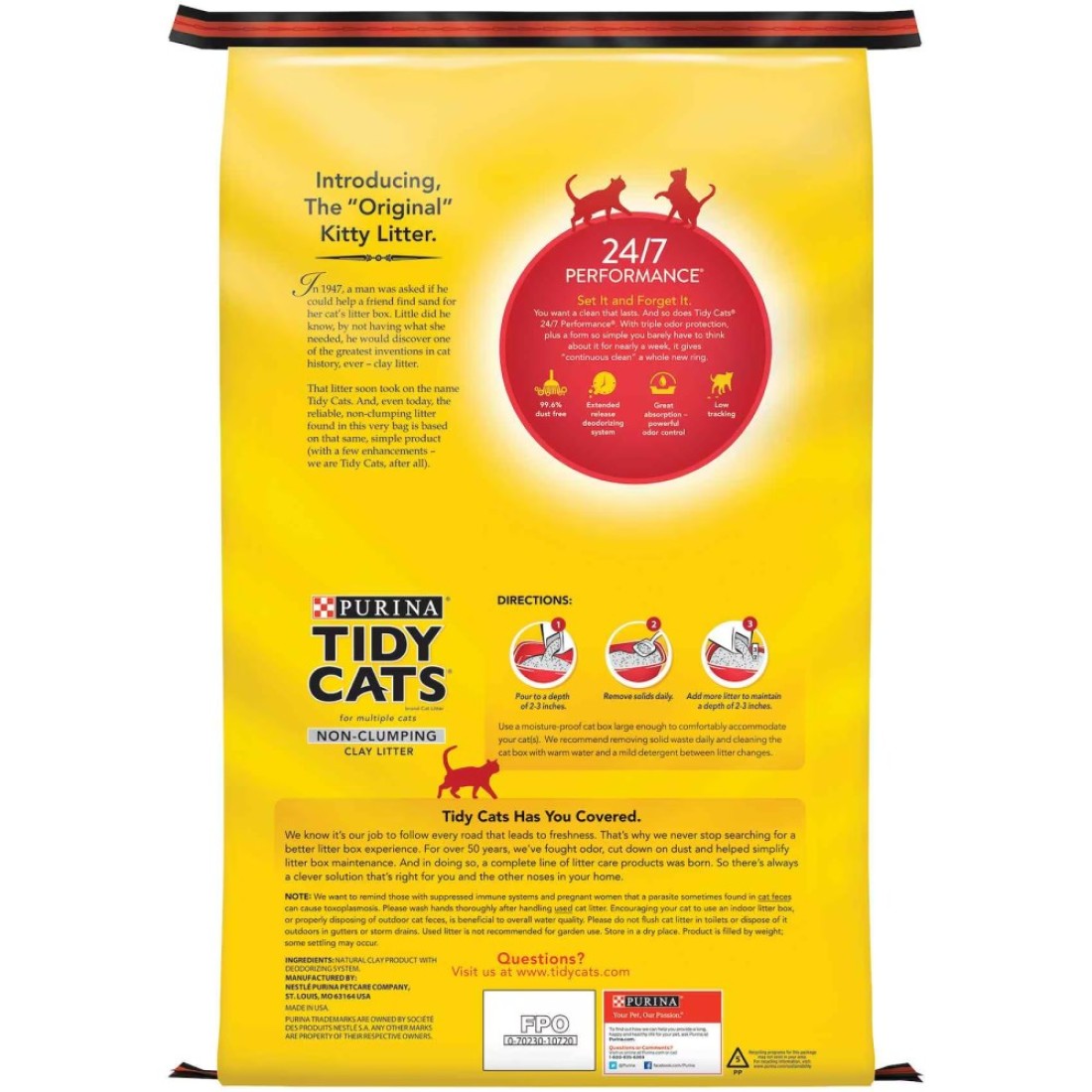 Purina Tidy Cats Non Clumping Brown Clay Litter, 9.07kg