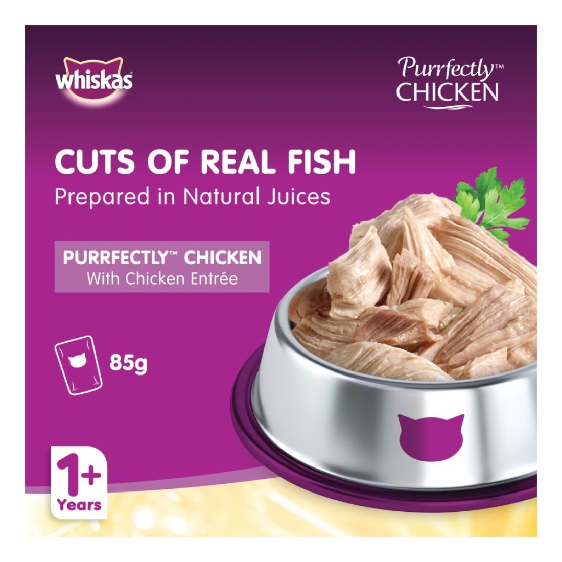 Whiskas Purrfectly Chicken Entree Wet Cat Food 85g Pack of 12