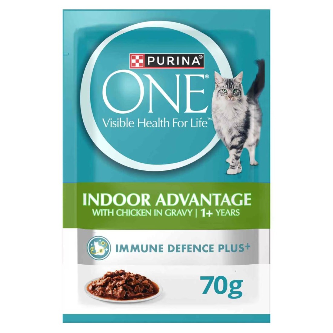 Purina One Indoor Advantage with Chicken in Gravy Cat Wet Food, 1 Years and above, 85g Pack of 12