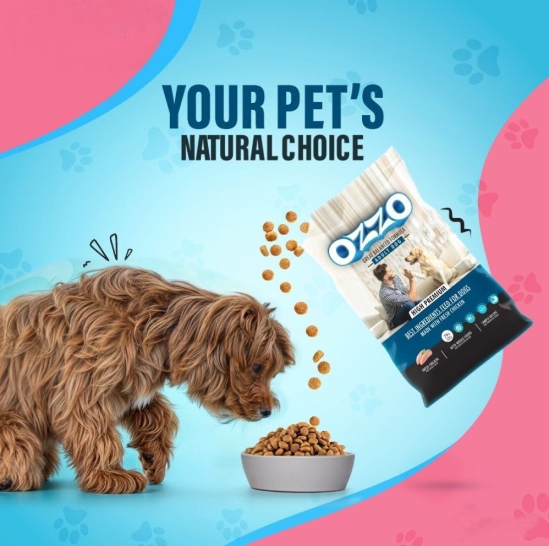 OZZO High Premium Adult Dog Dry Food &ndash; Fresh Chicken, Balanced Diet, Omega-Rich, Free from Corn &amp; Wheat 1 Kg