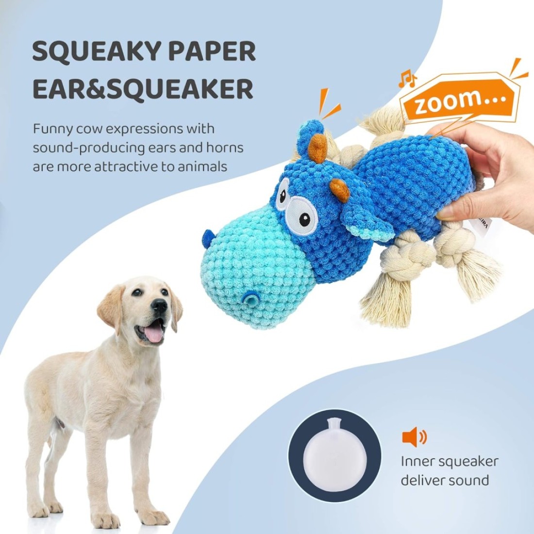 Plush Pet Swimming Hippo Dog Toy - 2pc