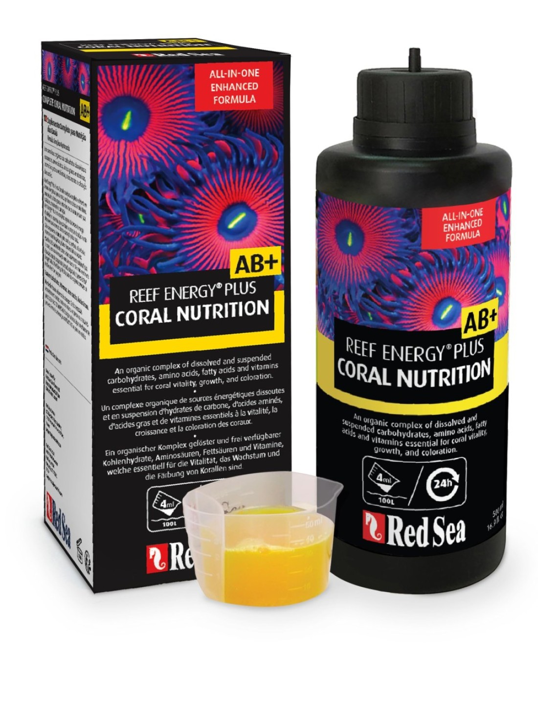 Red Sea Reef Energy Plus 500ml AB All in One Coral Food for Saltwater Aquarium Marine Reef Tanks Food for Soft LPS SPS and NonPhotosynthetic Corals
