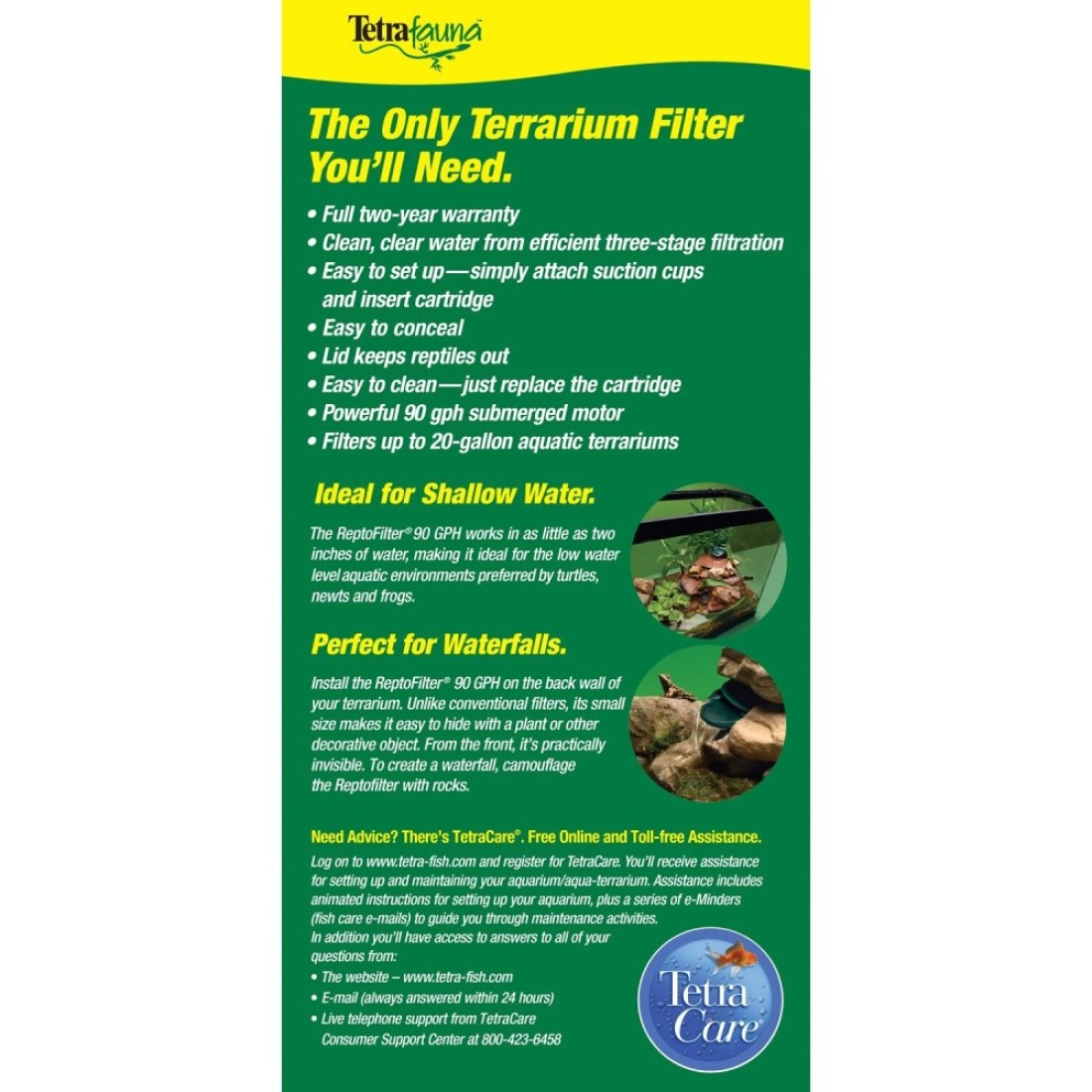 TetraFauna ReptoFilter for Frogs Newts Turtles