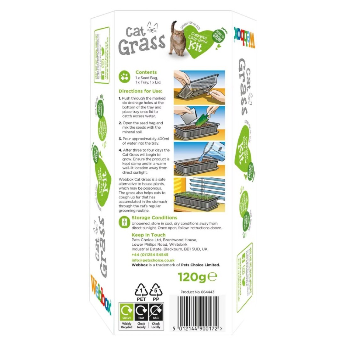 Webbox Cat Grass Complete Easy Grow Kit 120g