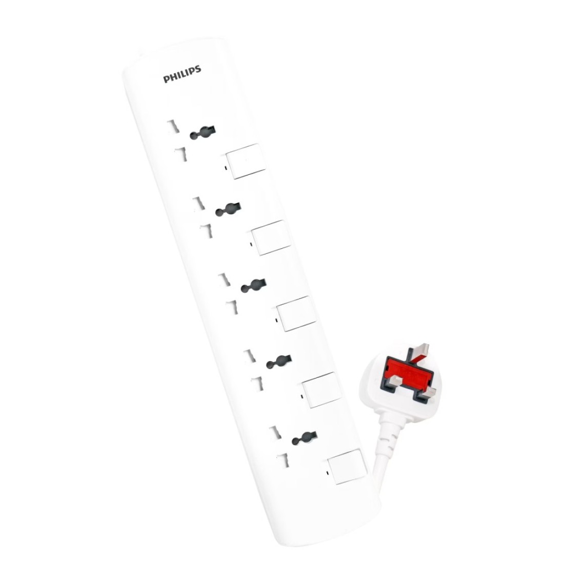 Philips 5 Way Extension Socket with Individual Switch 2m