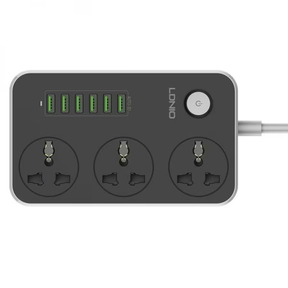 LDNIO SC3604 Socket extension, 6USB Ports 3.4A power, 3 Socket adaptors, 2 meters long cable, safety socket