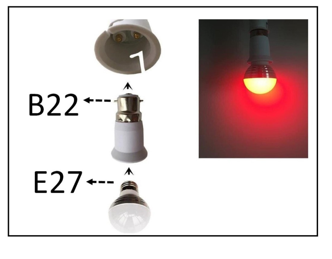 Lavish B22 Bayonet To E27 Screw Base LED Light Bulb Adapter Holder, Fireproof Socket Converter (3-Pack)