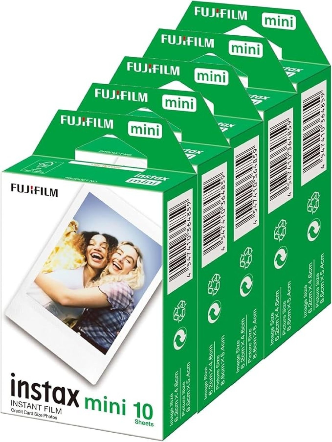 Fujifilm Instax Mini Instant Film, 10 Sheets&Atilde;&fnof;&acirc;&euro;&rdquo;5 Pack(Total 50 Shoots)