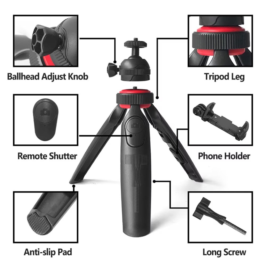 عام-20cm / 8INCH سطح المكتب LED حلقة ضوء التعبئة في مصباح 3200K-5600K عكس الضوء USB تعمل بالطاقة مع ميني ترايبود حامل حامل الهاتف عن بعد مصراع ليوتيوب تسجيل فيديو بث الصور الشخصية للماكياج