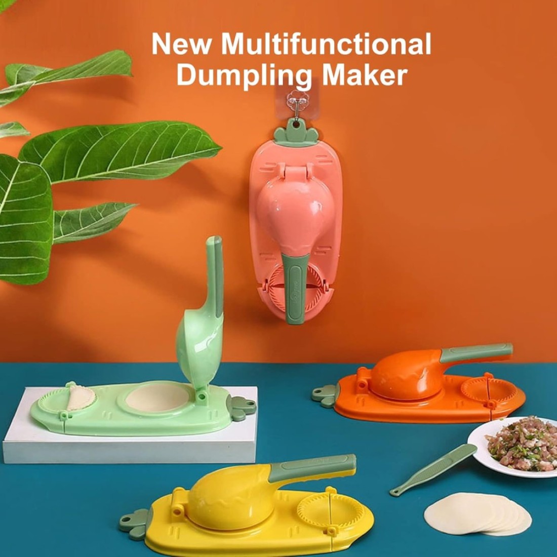 Fitto 2-in-1 Dumpling Maker - Easy DIY Dumpling & Ravioli Maker with Press Mould and Stuffing Spoon, Quick & Simple Dumpling Press Tool for Homemade Dumplings, Empanadas, Ravioli, Pastries & More