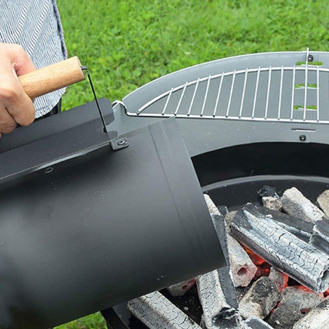Coal Burner and Charcoal Chimney Burner Starter for Bbq Barbeque - Steel Cooking Stove Fire Chimney Starter BBQ Tools