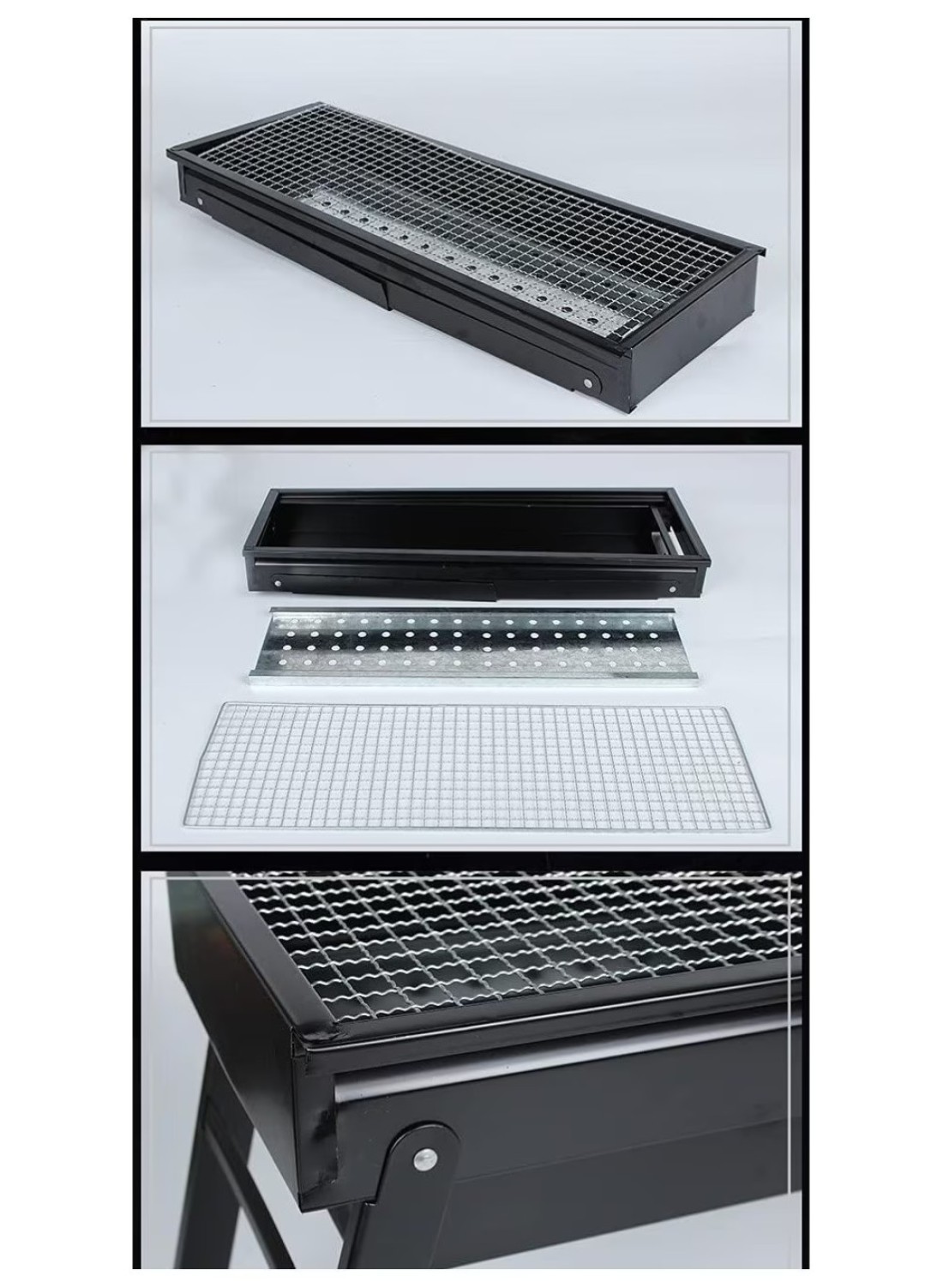 Portable Charcoal Barbecue Grill Foldable Stainless Steel BBQ Grill for Outdoor Camping Household Cooking Picnics Lightweight Durable Compact BBQ Equipment
