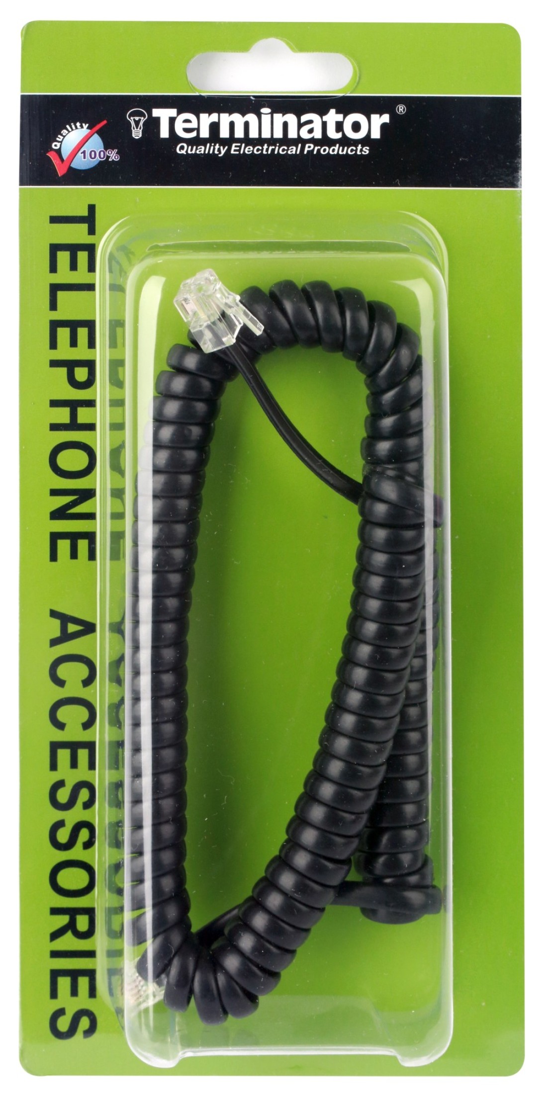 Terminator brand Telephone Cord - Black