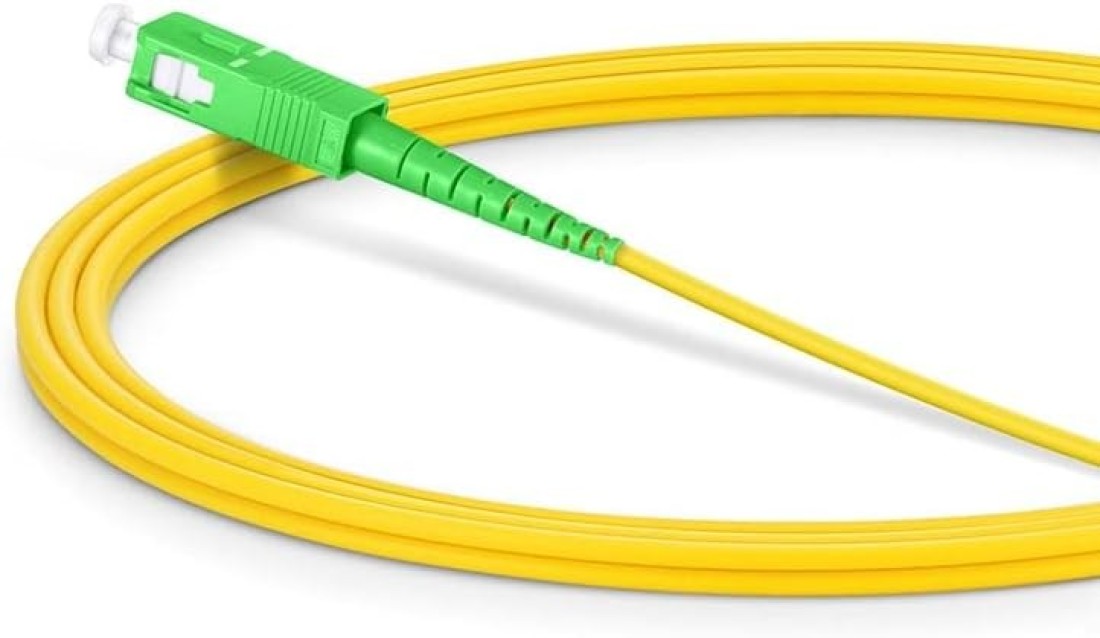 Dkurve SC APC to SC APC Simplex Single Mode PVC Fiber Optic Patch Cable (20M)