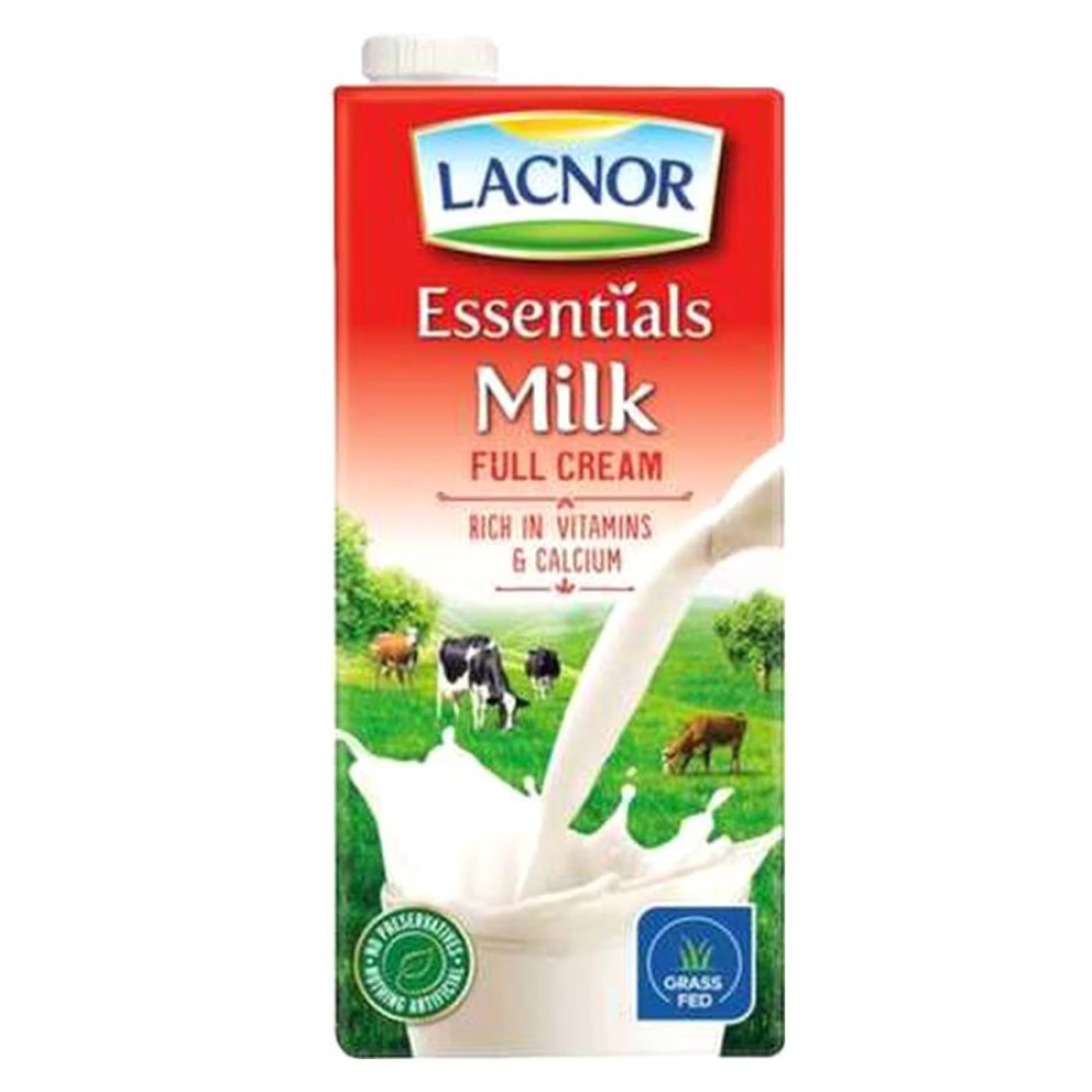 Lacnor Essentials Full Cream Milk 1L Pack of 4