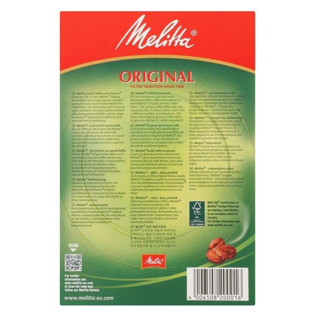 Melitta Original Coffee Filters 40 PCS