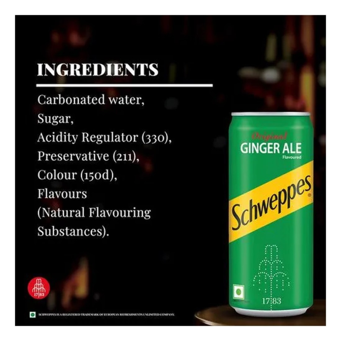 Schweppes Ginger Ale Soft Drink Can 150ml Pack of 10