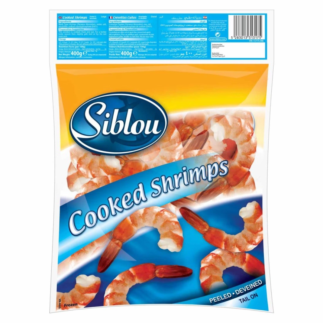 Siblou Large Cooked Shrimps 400g