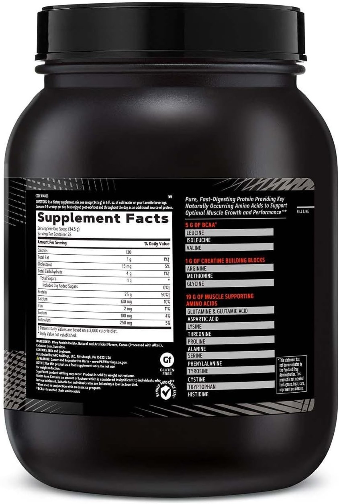 GNC AMP PURE ISOLATE 28 SVG [(CHOCOLATE FROSTING 28 OZ)