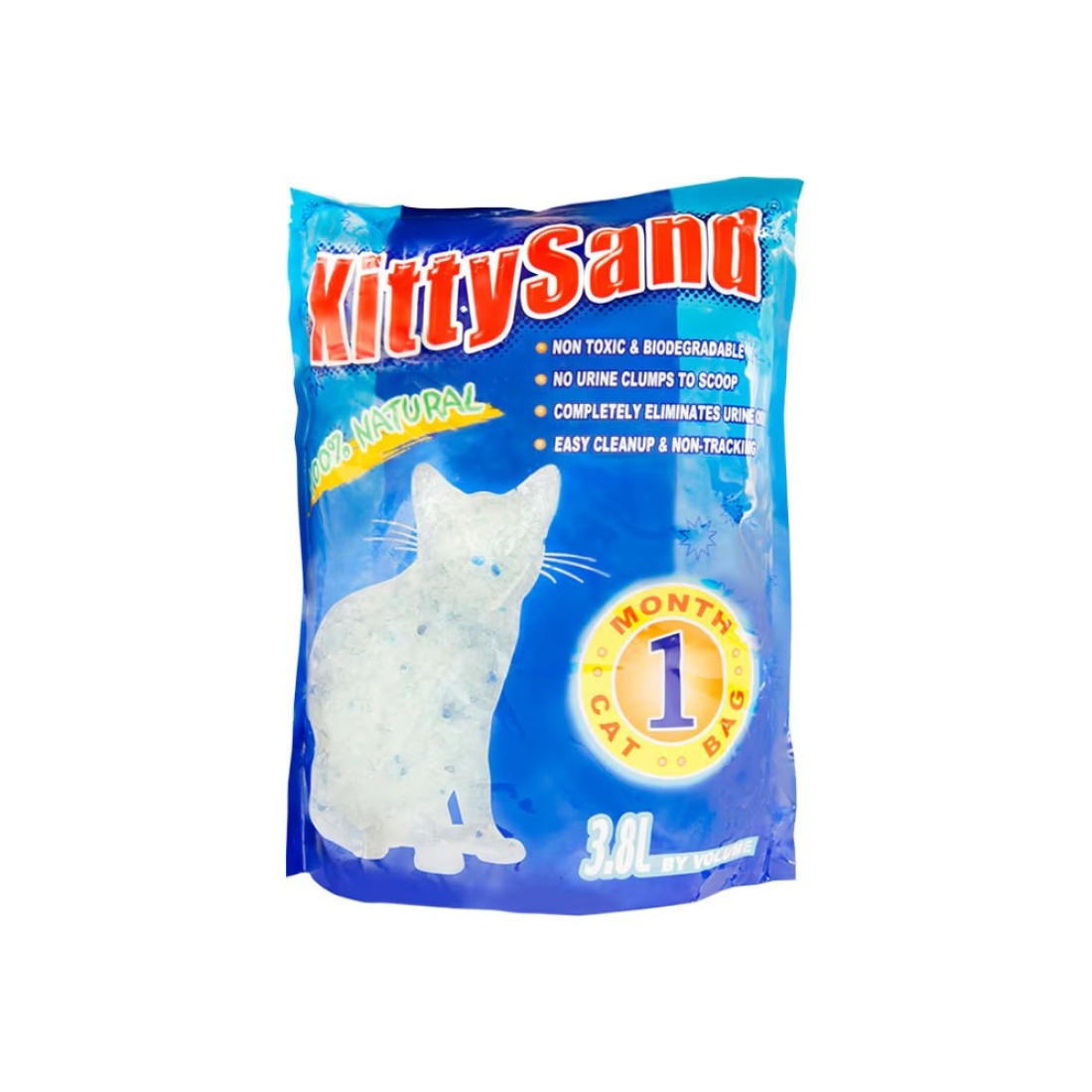 Bag of 3 - Kitty Sand 100% Natural Crystal Cat Litter 3.8L Plain