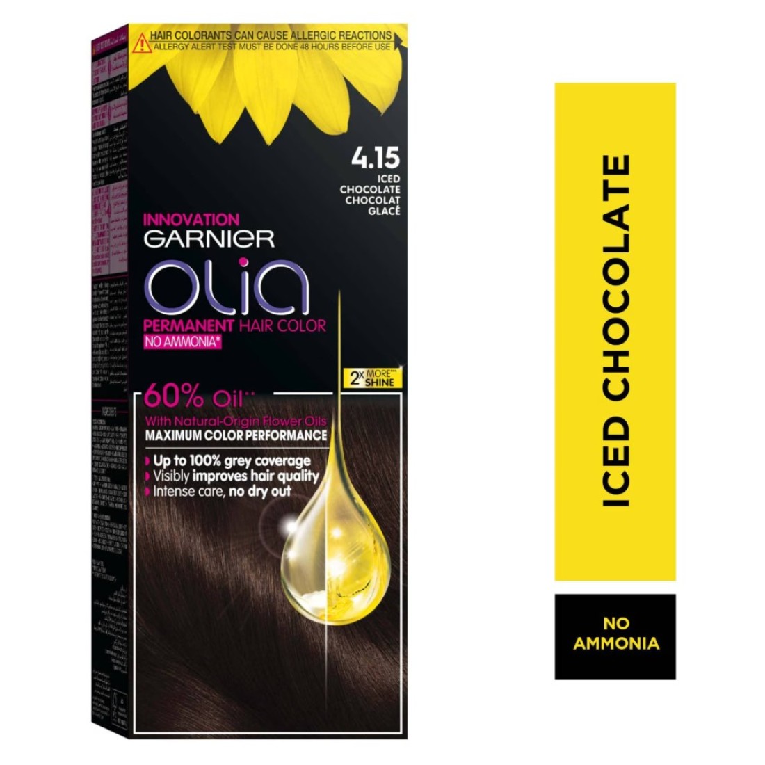 Garnier Olia Ammonia-Free Permanent Hair Colour 4.15 Iced Chocolate