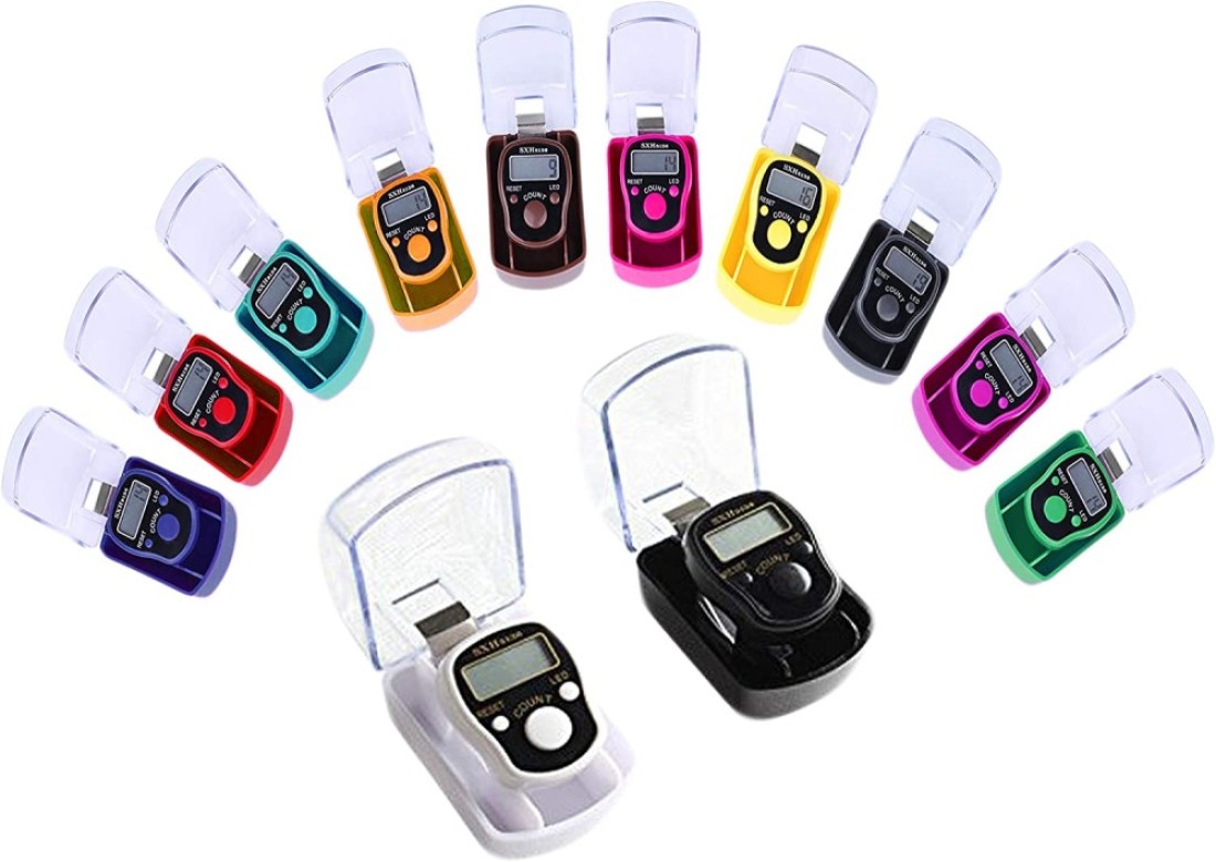 lavish (12 Pcs) Digital LCD LED ElectronicTasbeeh Pray Finger Ring Tally Lap Counter