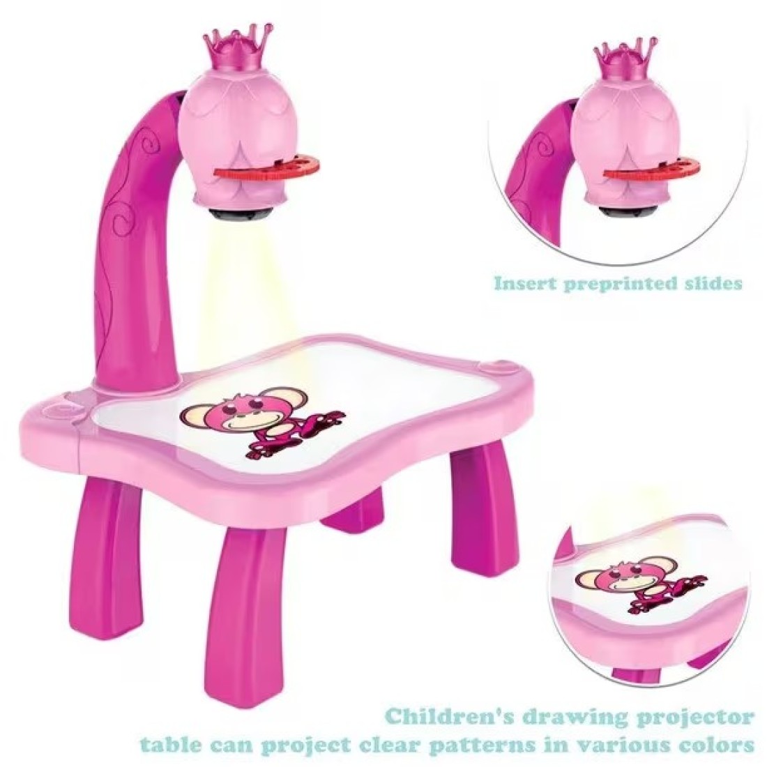 Child Smart Projector Table &ndash; Educational Drawing Playset for Toddlers, Interactive Toy for Kids Age 3+ Fun Learning Projector Toy for Boys &amp; Girls
