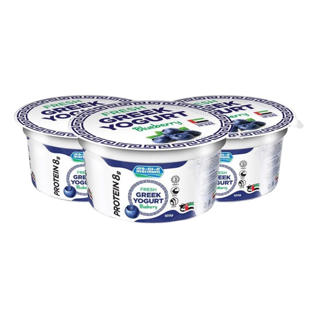 Marmum Fresh Greek Yoghurt Blueberry 150g Pack of 3