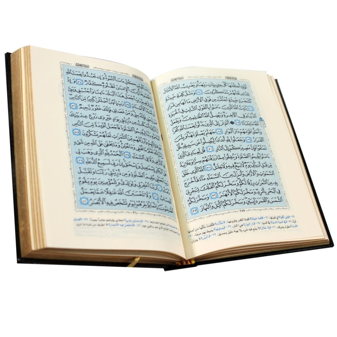 The Holy Qur&rsquo;an in Ottoman drawing, with Al-Saadi&rsquo;s interpretation, chamfering the sides, 17x12
