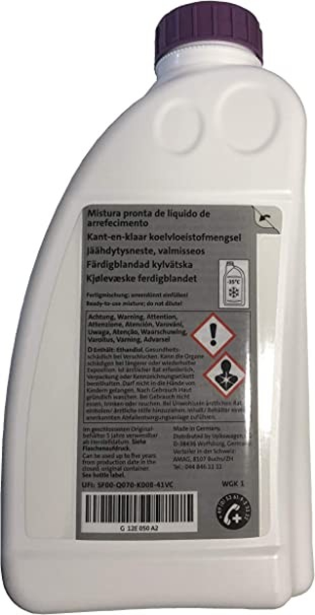 Volkswagen [VW, AUDI, SEAT, SKODA] G12evo Ready Mix Coolant Antifreeze - 1L
