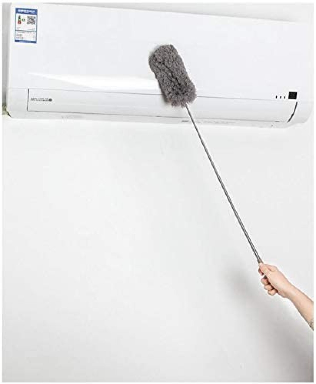 Generic 2Pcs Creative Stretch Extend Microfiber Dust Shan Adjustable Feather Duster Household Dusting Brush Cars Cleaning - Gray Color