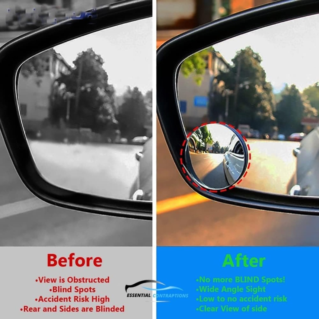 AL ARQAM Blind Spot Car Mirror 2 Pack-2 Inch Round Rear View Convex Mirrors, Off Color