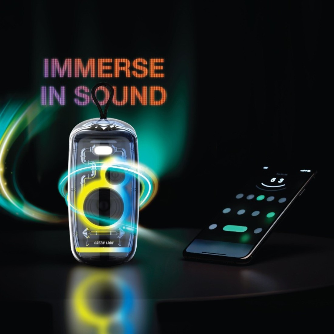 سماعة بورودو جرين لاين Palma Pro اللاسلكية، إضاءة RGB، Bluetooth 5.2، 2 * 8 واط طاقة، مقاومة للماء IPX6، 7 ساعات وقت تشغيل، بطارية 2400mAh، دعم TWS/FM/TF Card/USB، شحن Type-C - أسود
