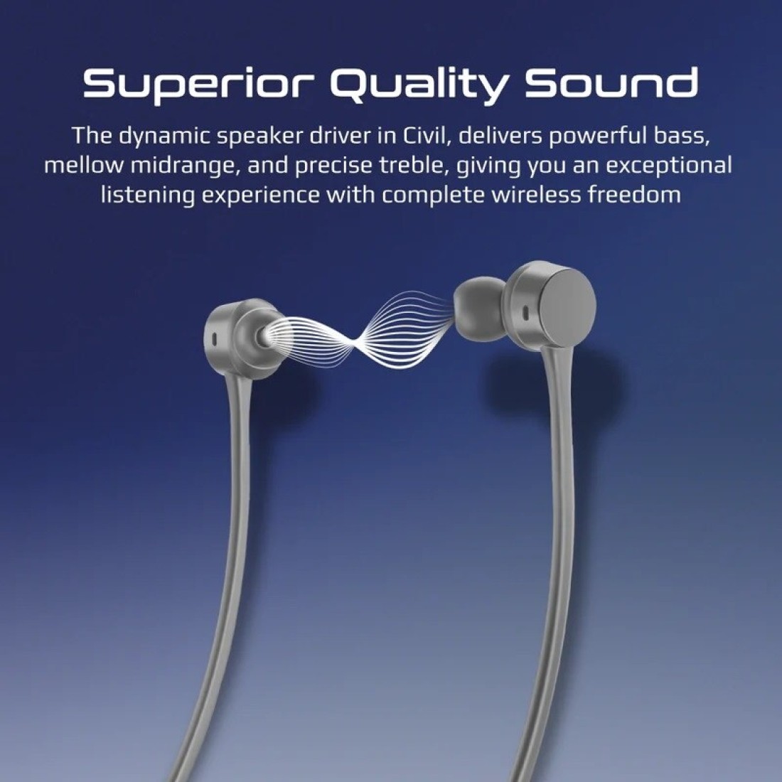 High-Fidelity Liquid Silicone Wireless Neckband Earphones
