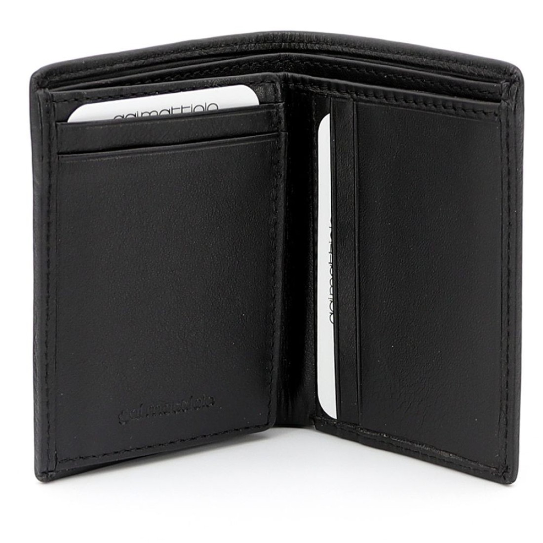 Gai Mattiolo Men&#39;s wallet in nappa leather, Equipped with card holder, card-sized document holder and space for banknotes., Black