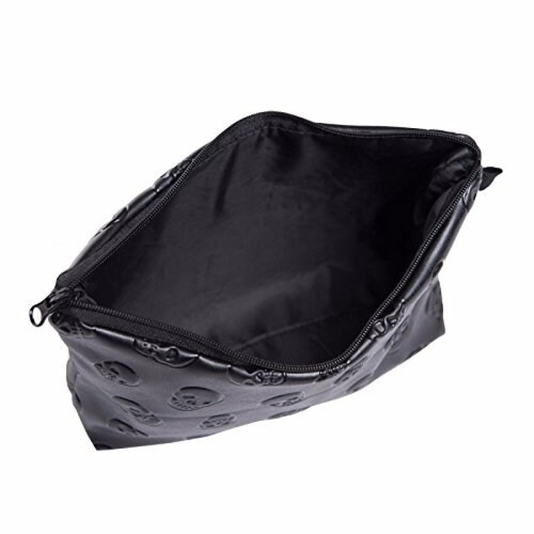 WarmtreeFashion Black Skull Cosmetic Bag Makeup Storage Bag Toiletry Organizer Pencil Case Handbag