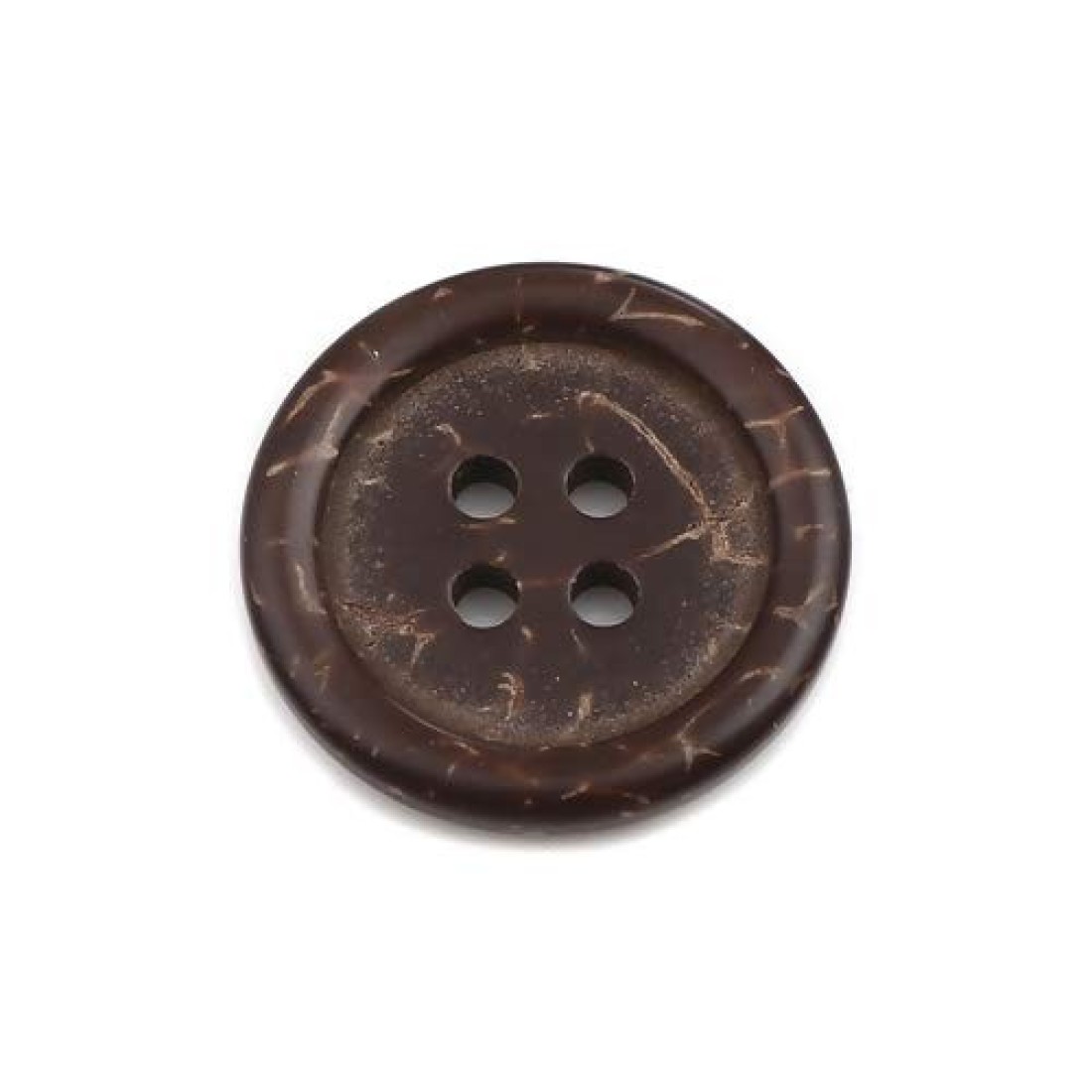 KARMELLING 50PC Coconut Shell Sewing Buttons Scrapbooking 4 Holes Round Dark Coffee 20mm 68 Dia