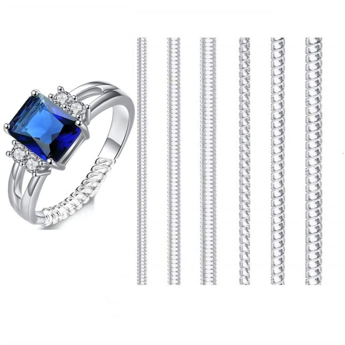 Ring Size Adjuster for Loose Rings Guard Clips Transparent Ring Tightener Sizer Adjusters resizer Fit Almost Any Rings 6 Different Sizes Transparent6Pcs